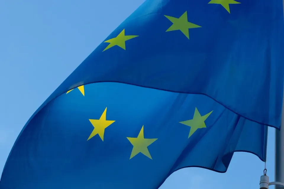 The European Union flag, whose ecodesign rules set a five-year floor for phone updates