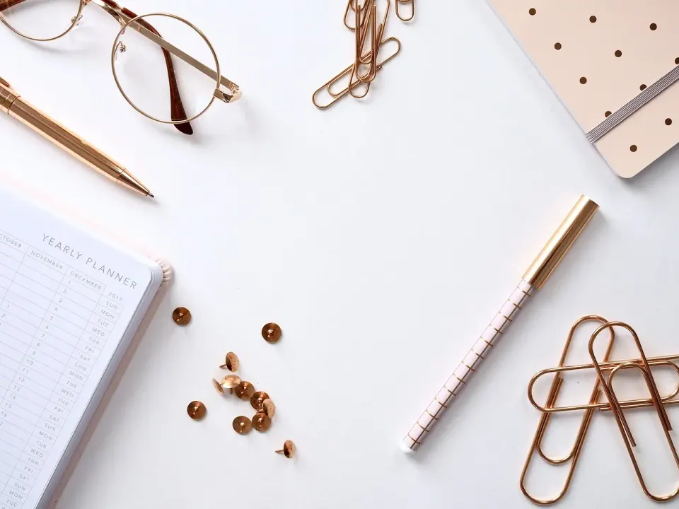 notebook, desk, paper, desktop
