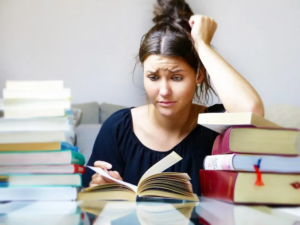 woman, books, teen, to study