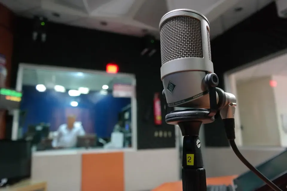 microphone, study, radio, live radio