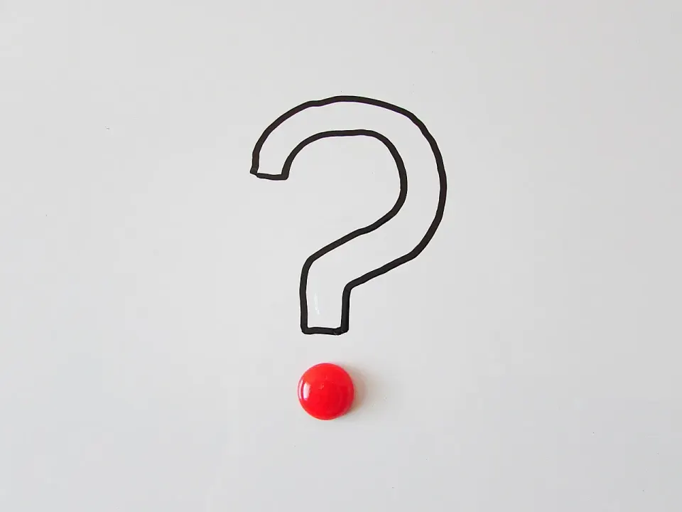 A large question mark symbol, like the simple "are you sure?" challenge that makes chatbots back down