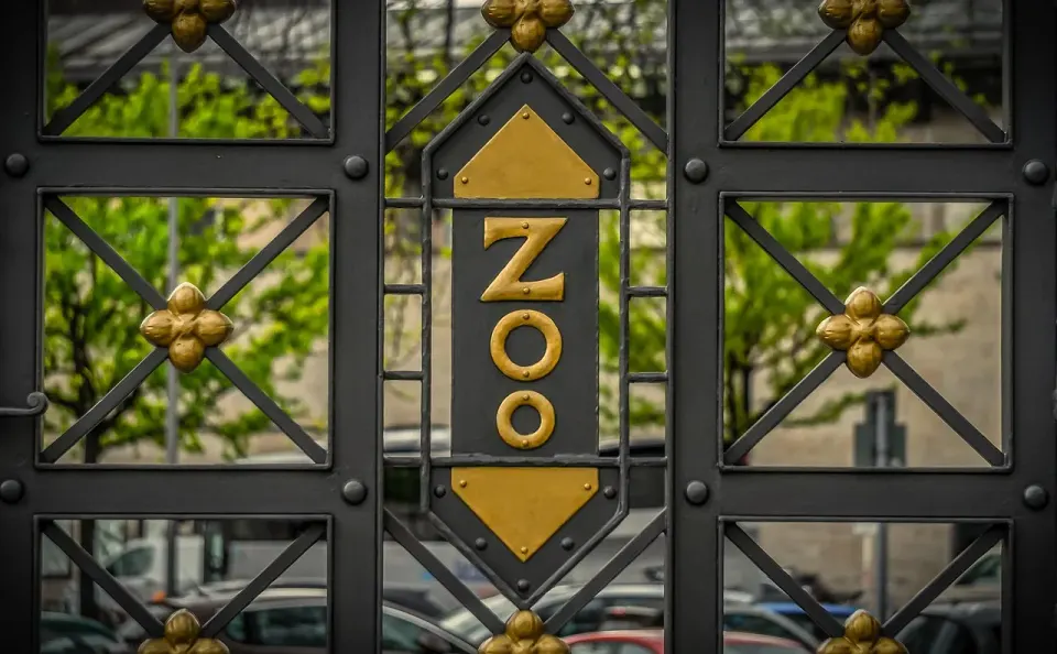 fence, entrance, zoo, metal