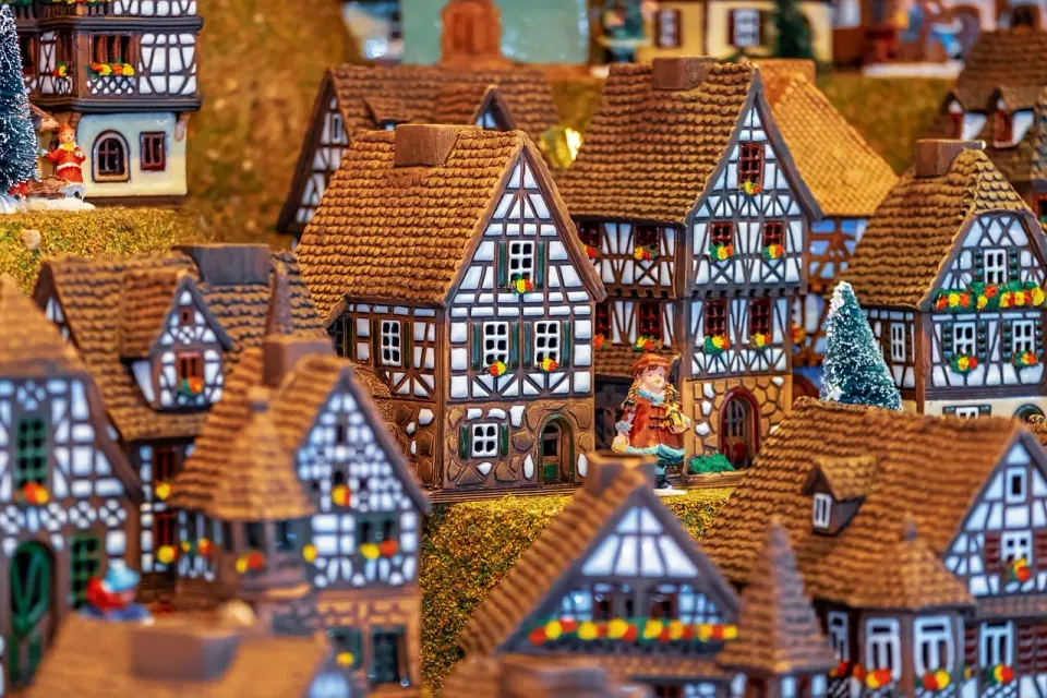 christmas motif, half-timbered houses, miniature, fachwerkhäuser